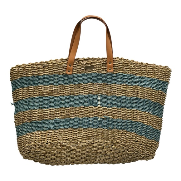 Hearth & Hand Handbags - Hearth & Hand Striped Woven Tote in Blue and Natural